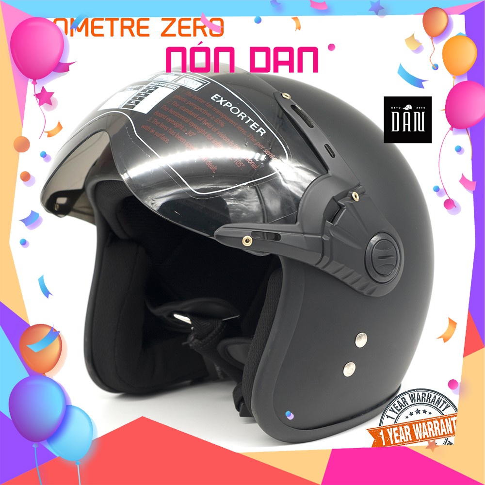 mũ bảo hiểm phượt mũ bảo hiểm 3/4 đầu có kính thời trang (có sẵn)