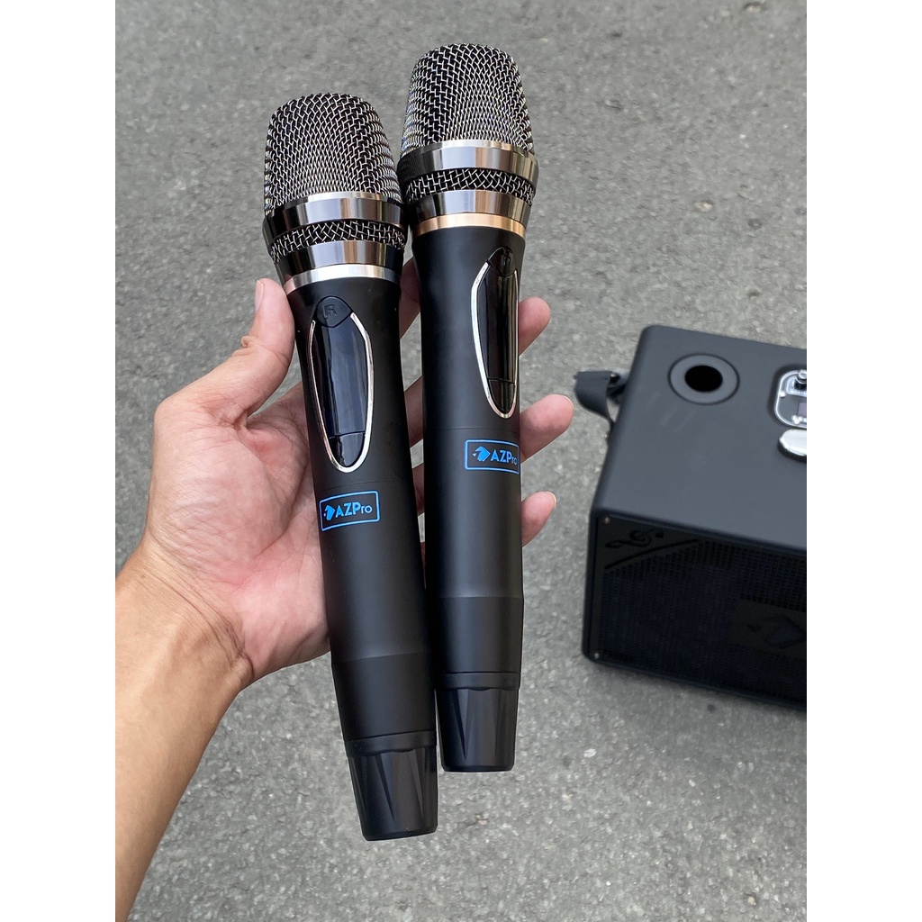 Loa Kéo karaoke bass đôi AZPRO AZ- 328 Chất Lượng Cao - Bass 16 kèm 2 Micro không dây kim loại