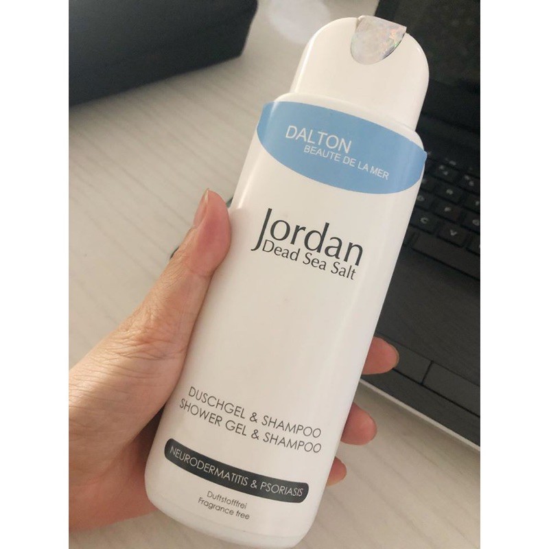 Sữa tắm gội da bị mụn lưng/bị gàu nặng/ da vảy nến/ da khô tróc vảy/Jordan Dead Sea Salt Shower Gel & Shampoo