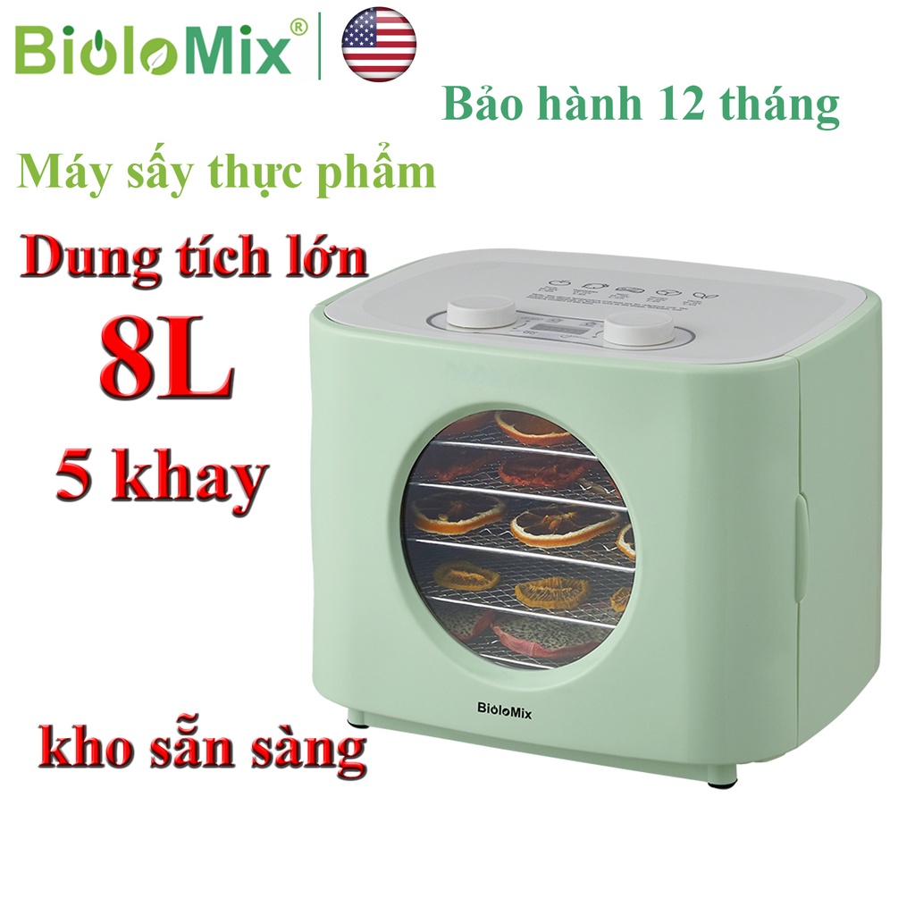 Máy sấy thực phẩm và trái cây BioloMix BFD0108 - Công suất: 300W Chế độ sấy 360 độ - BẢO HÀNH 12 THÁNG