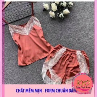[  Siêu Đẹp- LOẠI I] Đồ bộ đẹp - Bộ ngủ lụa satin Phối ren