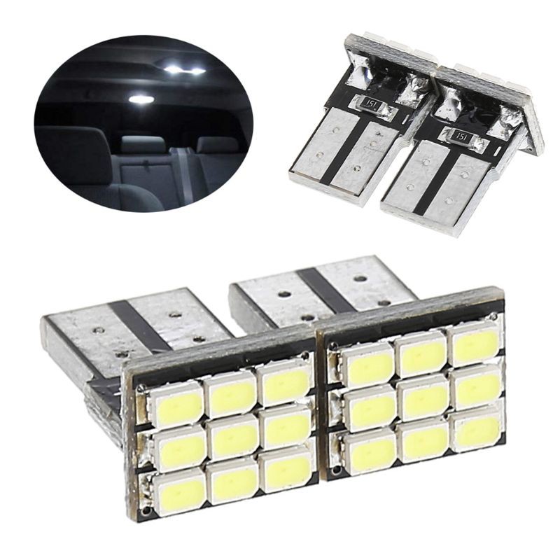 Bộ 2 đèn LED T10 194 168 W5W 9 SMD 3528 trang trí nội thất xe hơi