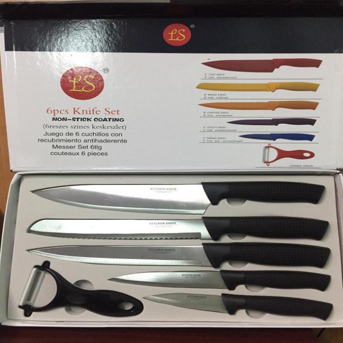 Bộ Dao 6 Món Kit Chen Nhà Bếp Cao Cấp Siêu Bén Có Hộp Đựng Sang Trọng - đồ dùng nhà bếp đa năng