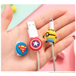 Nút gắn bảo vệ dây cáp sạc hình hoạt họa ngộ nghĩnh chống đứt cáp