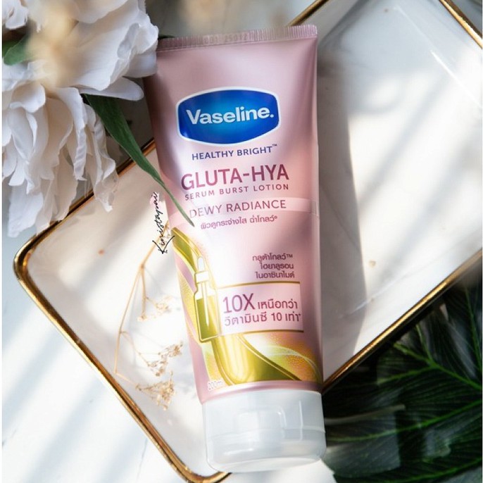 Sữa dưỡng thể trắng da Vaseline Healthy Bright Gluta HYA Serum Burst Lotion 10X Thái Lan 330ml | BigBuy360 - bigbuy360.vn