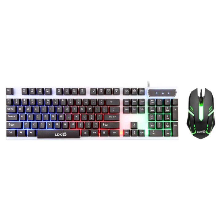 Trọn bộ bàn phím giả cơ và chuột chuyên game LDK 832 có hiệu ứng LED cực đẹp