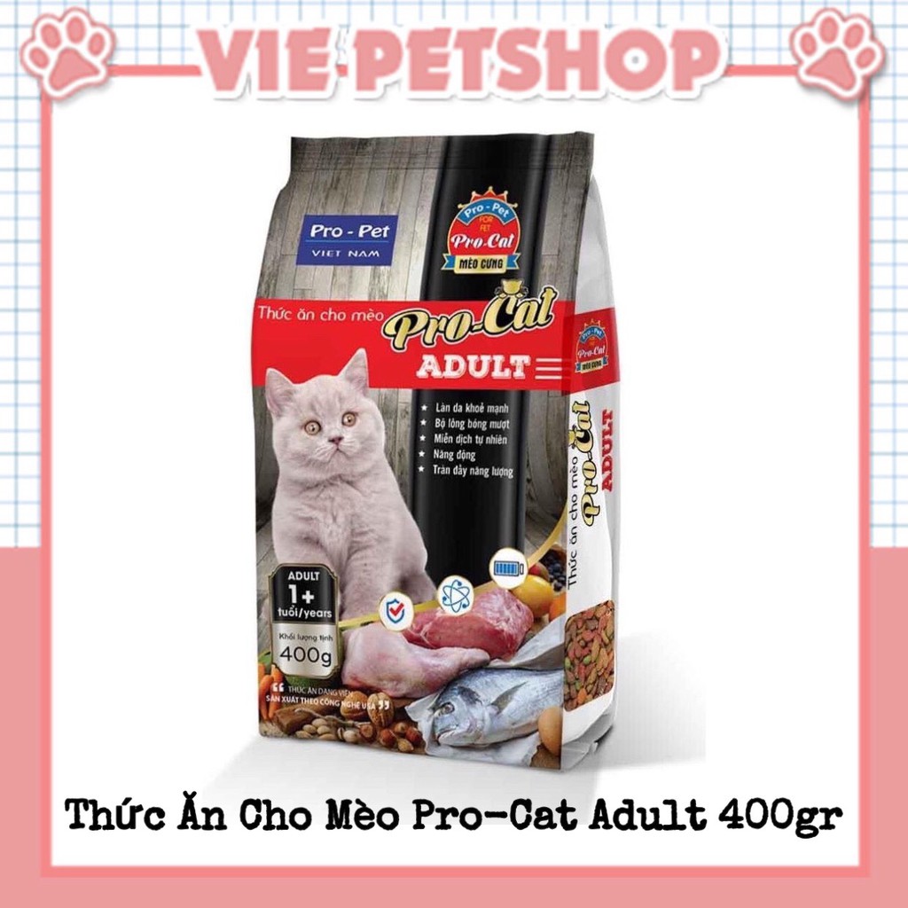 PRO CAT ADULT - Thức Ăn Cho Mèo Trưởng Thành Gói 400Gr | Vie PETSHOP