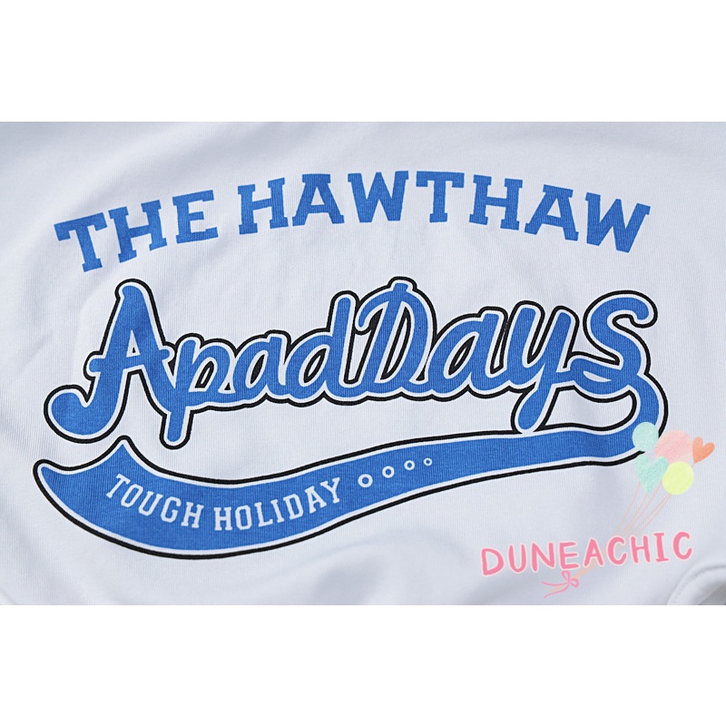 DUNEA Áo Thun Tay Ngắn Cổ Tròn Dáng Rộng In Chữ Thời Trang Cho Nữ