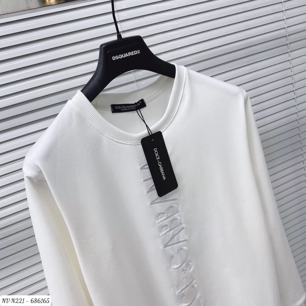 Áo Sweater Nam D&G Họa Tiết Chữ Thêu Dọc Áo - Áo Nỉ Nam Nữ D&G Chất Nỉ Da Cá Ấm Áp DT FASHION MENWEAR