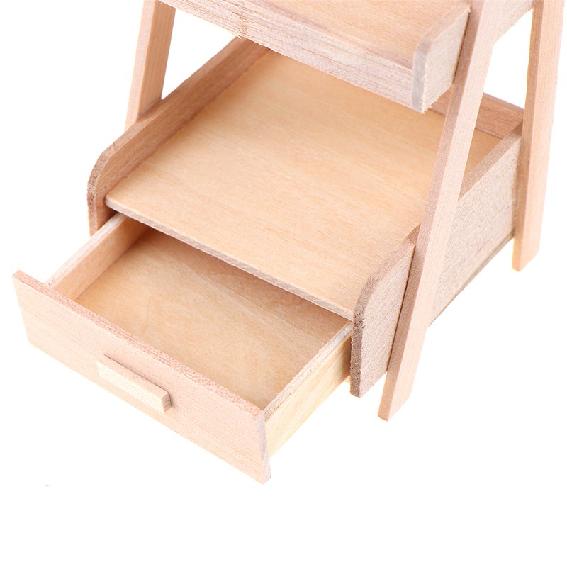 1:12 New Dollhouse Wood Shelf Flower Stand Mini Furniture Model Toys