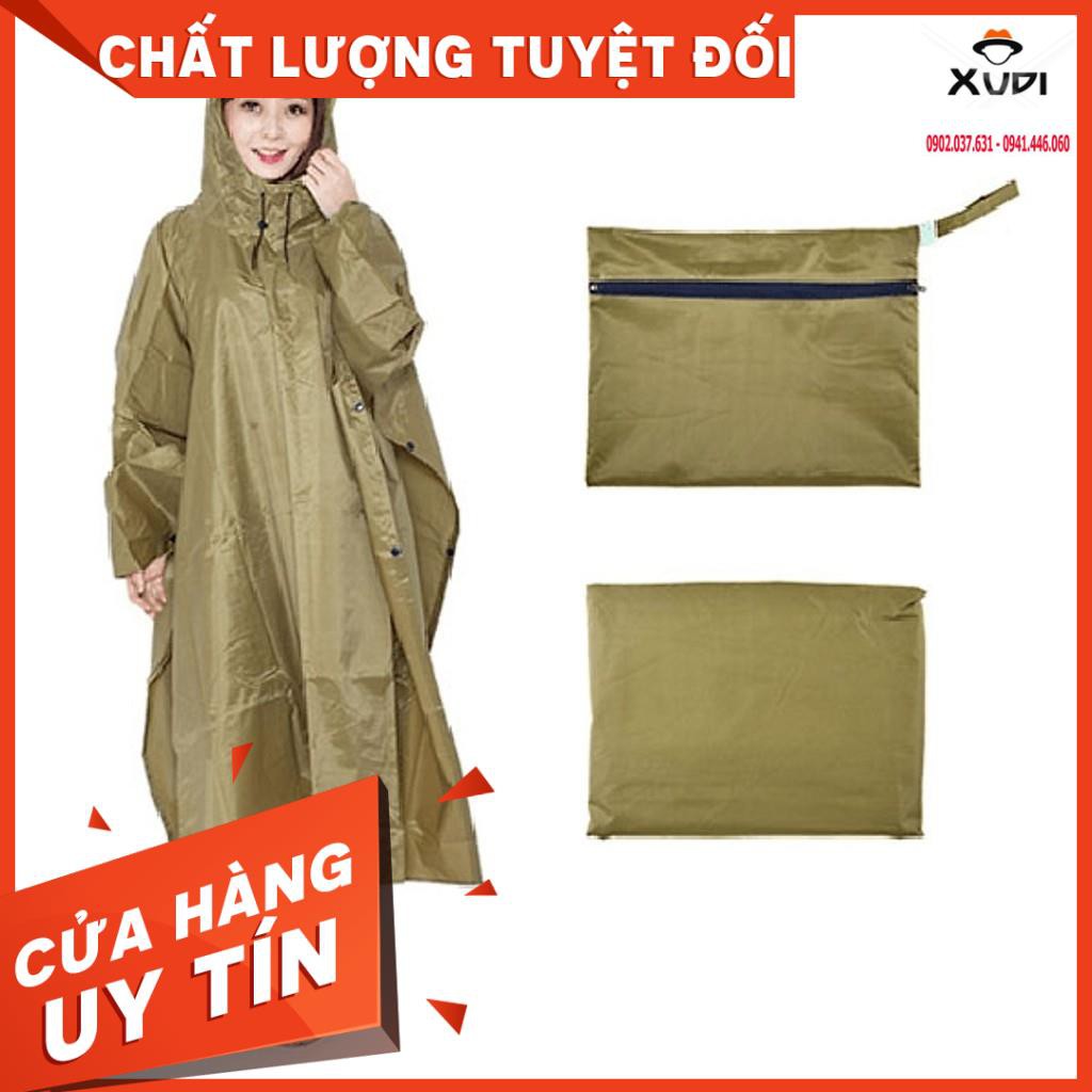 Áo Mưa Vải Dù Xẻ Tà Cánh Dơi Dài 1m4 Chống Thấm Cao Cấp