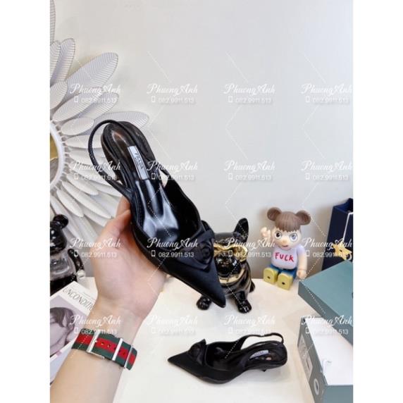 Sandal Prada Lụa 2 Màu Hồng Đen Full Size 35-39