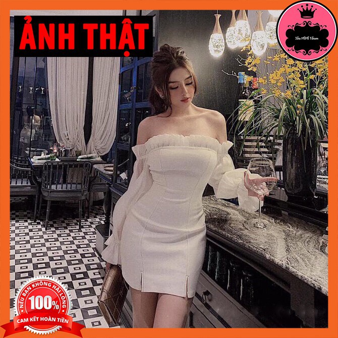 VÁY BODY TAY PHỒNG CÓ MÚT NGỰC 3 SIZE S,M,L MÀU TRẮNG, HỒNG VẢI BỐ KÈM LƯỚI | BigBuy360 - bigbuy360.vn