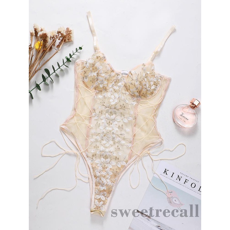 [Siêu Đẹp Có Bigsize ] Bộ Bodysuit Ren Thêu Hoa Xuyên Thấu Đan Dây Eo Sexy Gợi Cảm Bộ Đồ Ngủ Quyến Rũ Mainia Shop