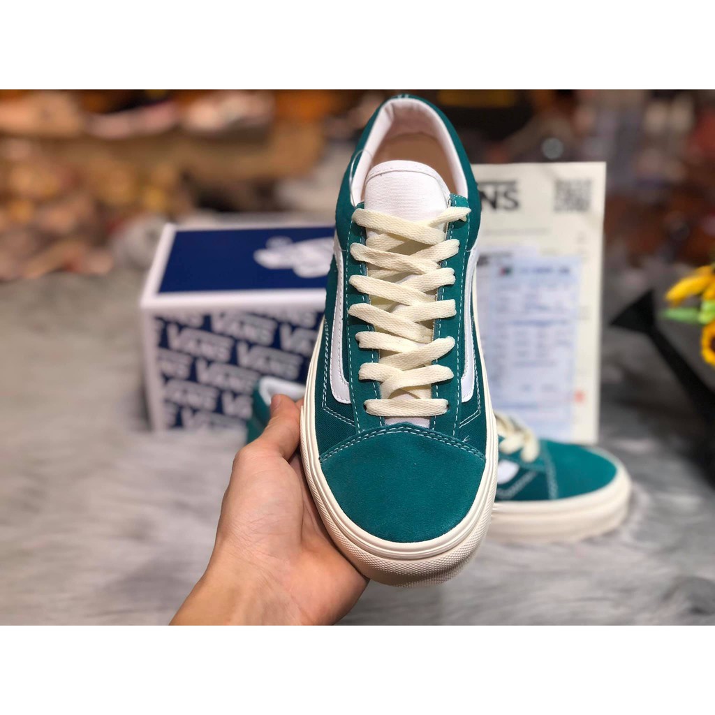 Giày thể thao Sneaker nam nữ Vans (Van) Classic Old Skool Green màu xanh ngọc [Full box, Full bill, Free ship]