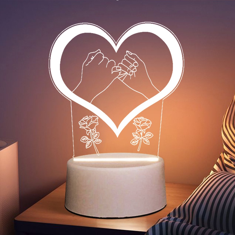 Đèn Ngủ Led Để Bàn 3D Có Thể Sạc Lại Dùng Làm Quà Tặng Tốt Nghiệp