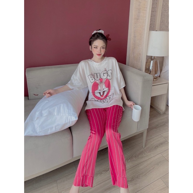 bộ lụa cổ tròn hoạt hình | BigBuy360 - bigbuy360.vn