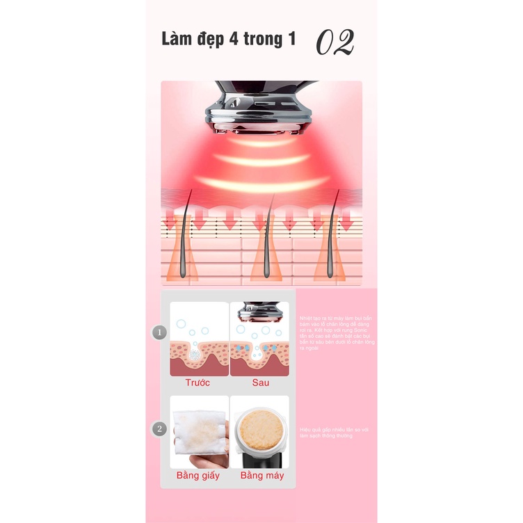 Máy Massage Mặt ION Cao Cấp, Mát Xa Mặt và Làm Sạch Sâu