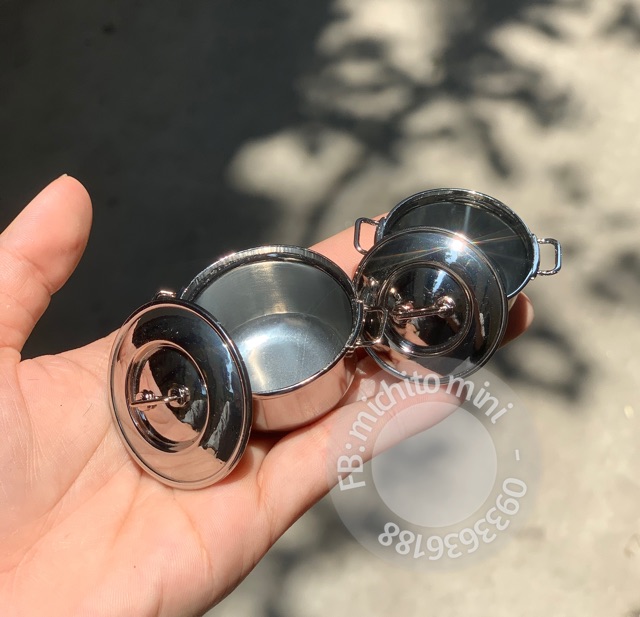 Nồi sắt mini size to cho nhà búp bê nấu được như thật - size lớn