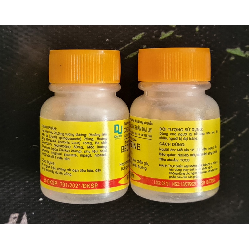 Combo 10 lọ Viên hương liên Becberzine (Lọ 80 viên) - Hỗ trợ giảm chứng rối loạn tiêu hóa, đầy hơi, tiêu chảy