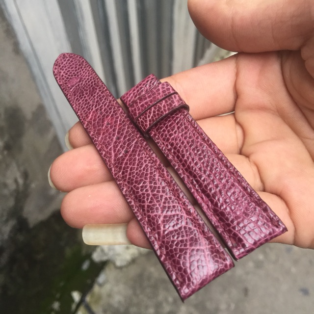 Dây da đồng hồ da đà điểu size 12,14,16,18 ( kèm khoá cài)