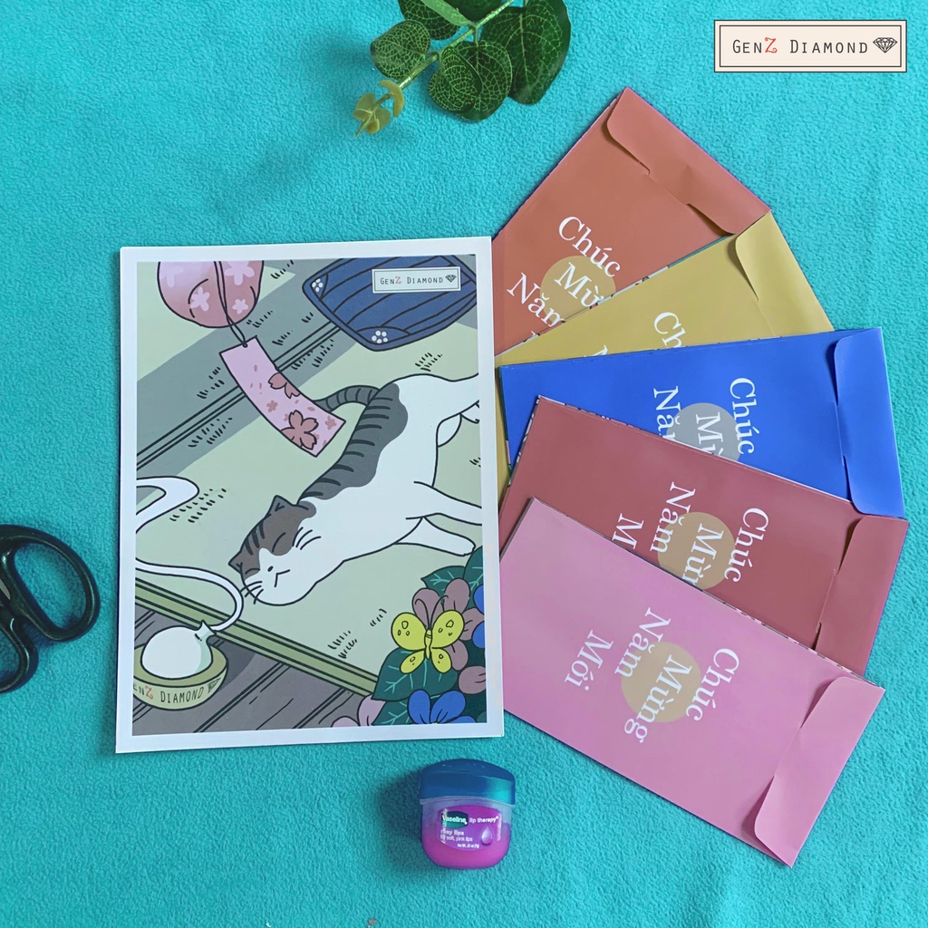 Bộ Post Card, Thiệp, Ảnh Trang Trí...Mẫu Mèo Nhật Bản