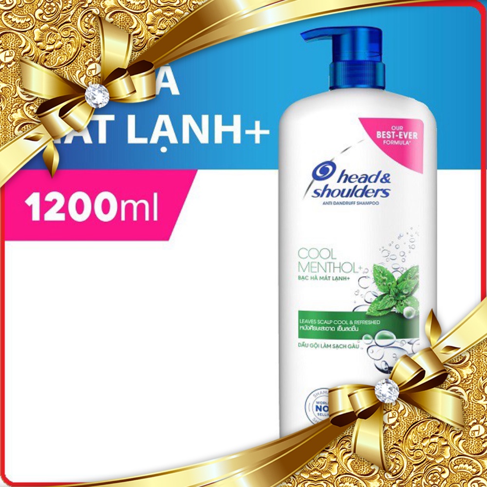 Dầu Gội Head&Shoulders Mát Lạnh Bạc Hà chai 1200ml