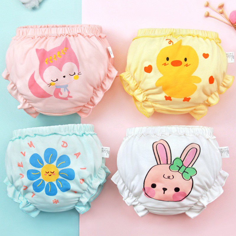 Quần Lót Cotton In Họa Tiết Hoạt Hình Dễ Thương Phong Cách Hàn Quốc Cho Bé Gái