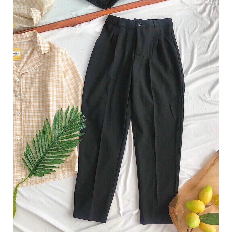 Quần tây đen nữ đơn giản thanh lịch