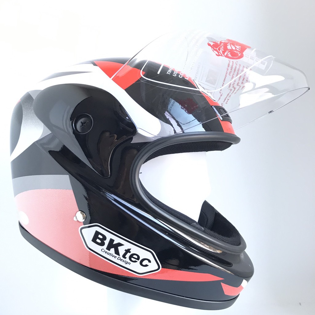 Nón bảo hiểm Fullface - Kính trong suốt - Hàng chính hãng BKtec - BK30 - Vòng đầu 57-59cm - Nón bảo hiểm trùm đầu Nam Nữ