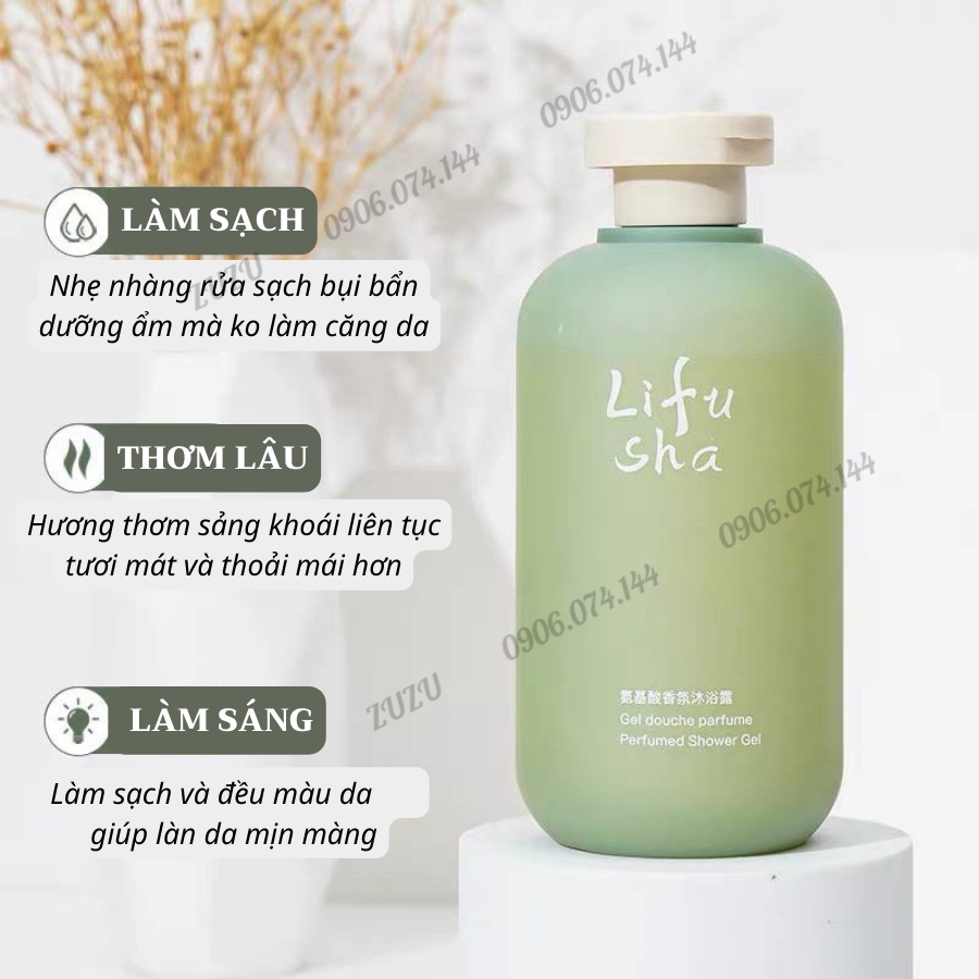 Sữa Tắm Nước Hoa Dưỡng Thể Lifusha, Mùi Hương Đặc Biệt Thư Giãn 300ml ZuzuCosmetic