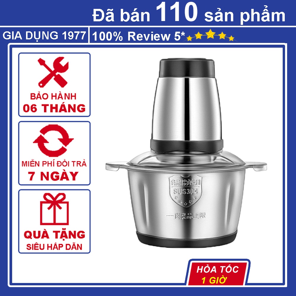 Máy xay thịt đa năng 4 lưỡi cối INOX 304 cao cấp, máy xay thịt công suất lớn 250W bảo hành 12 tháng