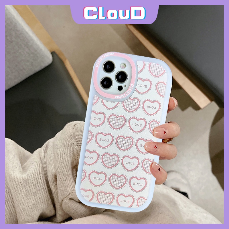 Cute Cartoon Love Heart Phone Case Compatible for iPhone 6 6s 7 8 Plus 11 12 13 Pro Max SE 2020 X XR XS Max Ultra Thin Full Soft TPU Lovely Bow Tie Flower Plaid Girls Pink Cover