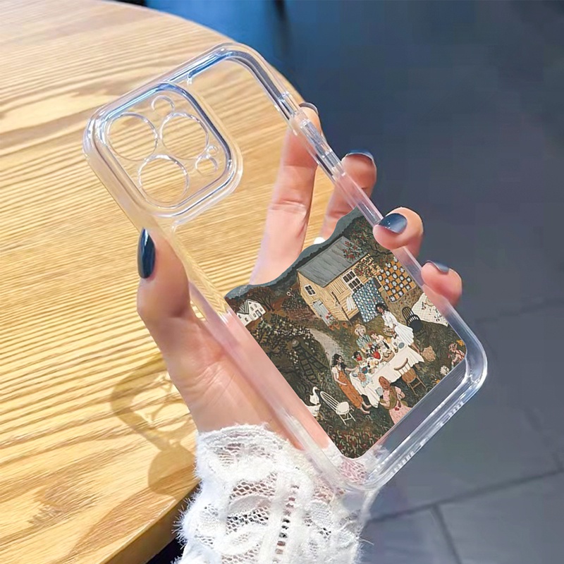Ốp lưng iphone Ốp điện thoại SUNTAIHO bằng silicon in hình tranh sơn dầu thích hợp cho iPhone 11 Pro 13 12 Pro Max XS Max X XR 7 8 Plus