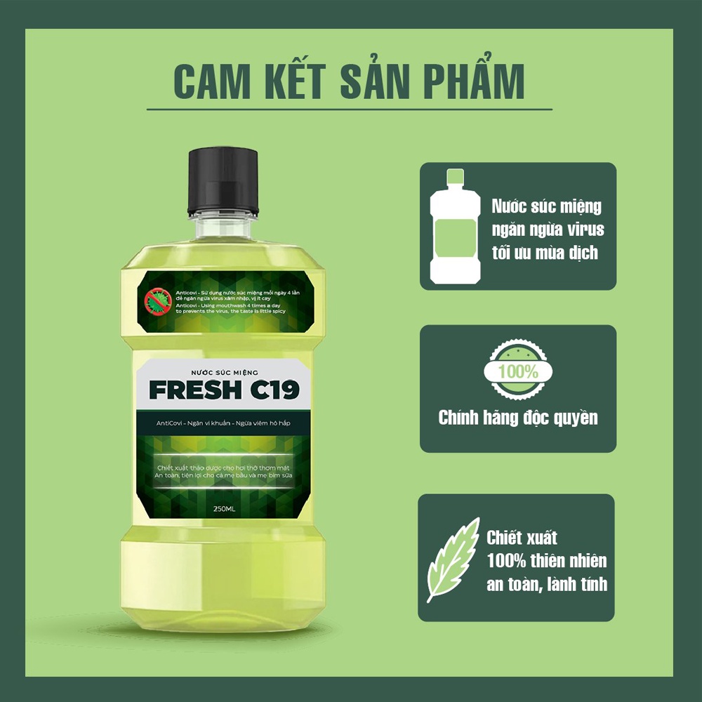 Nước súc miệng thảo dược Thiên Y Phúc Fresh C19 250ml