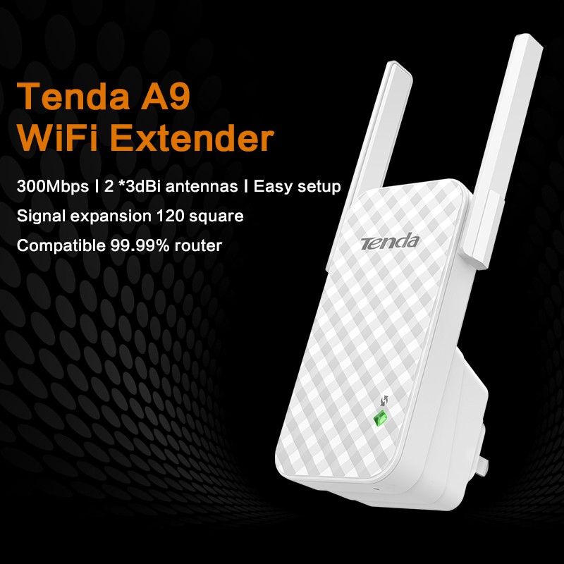 Bộ tiếp nối sóng WI-Fi Tenda A9 tốc độ 300Mbps (Trắng)