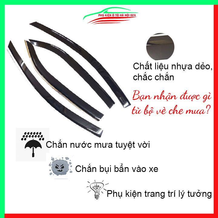 Vè che mưa ô tô Soluto 2019-2023 chỉ inox cao cấp