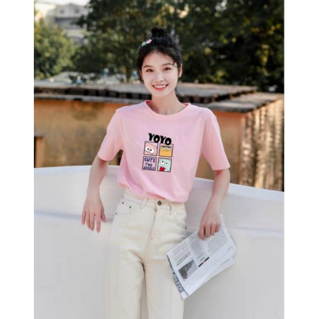 Áo thun nữ cộc tay cao cấp kiểu dáng trẻ trung chất cotton hàng đẹp giá tốt cực xinh