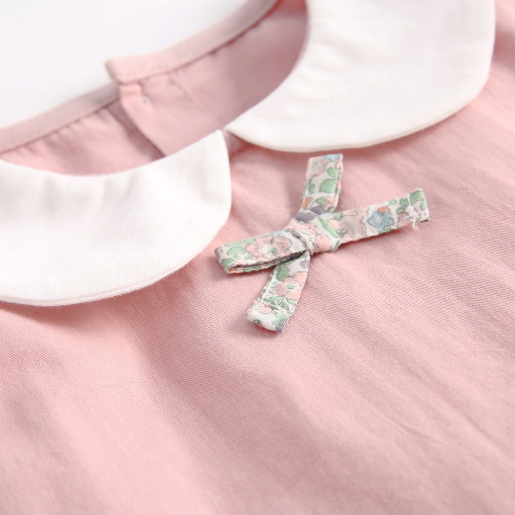 Bộ Áo Liền Quần Sanlutoz Bằng Chất Liệu Cotton Dài Tay In Họa Tiết Hoa Phong Cách Công Chúa Dành Cho Bé Gái