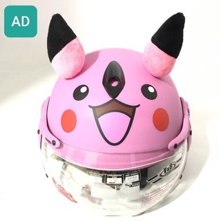 Nón bảo hiểm Pikachu trẻ em màu hồng sen v&s
