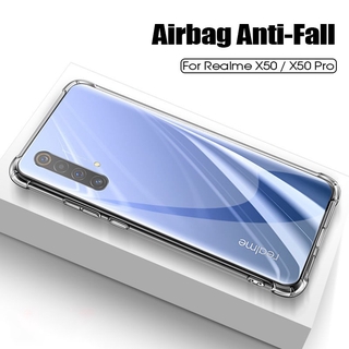 Ốp điện thoại silicon trong suốt chống sốc cho Oppo Realme X50 Pro 5g