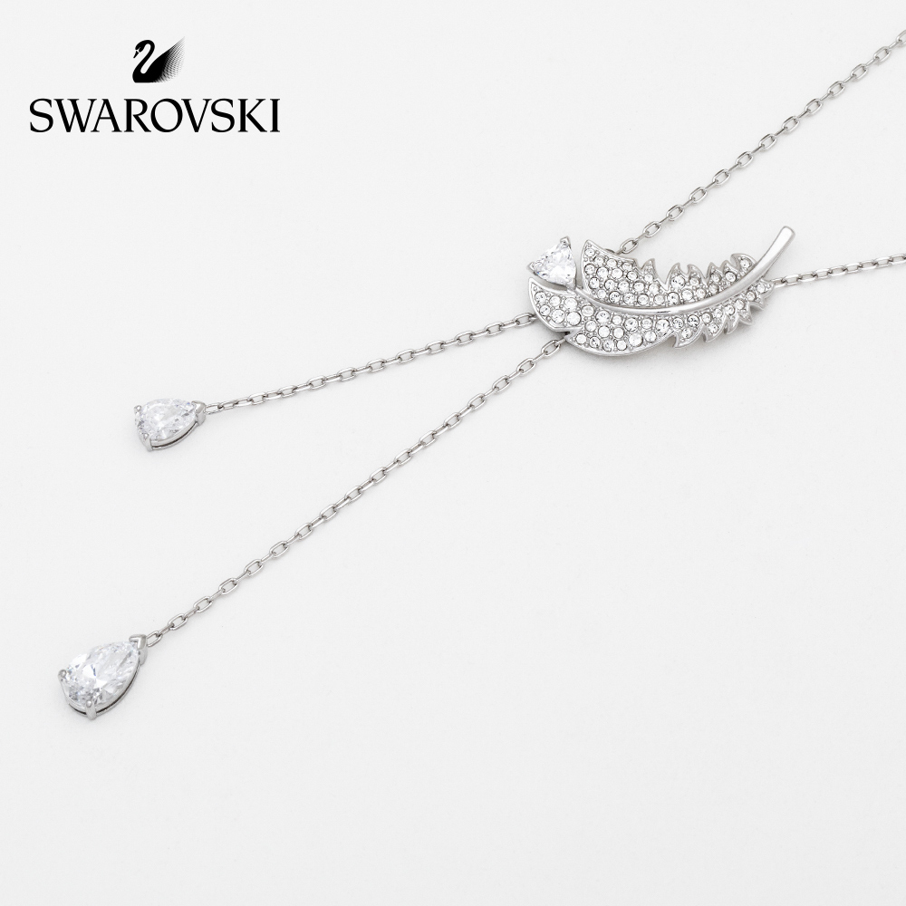 FREE SHIP Dây Chuyền Nữ Swarovski NICE Vòng cổ hình chữ Y với các yếu tố lông vũ Necklace Crystal FASHION cá tính Trang sức trang sức đeo THỜI TRANG