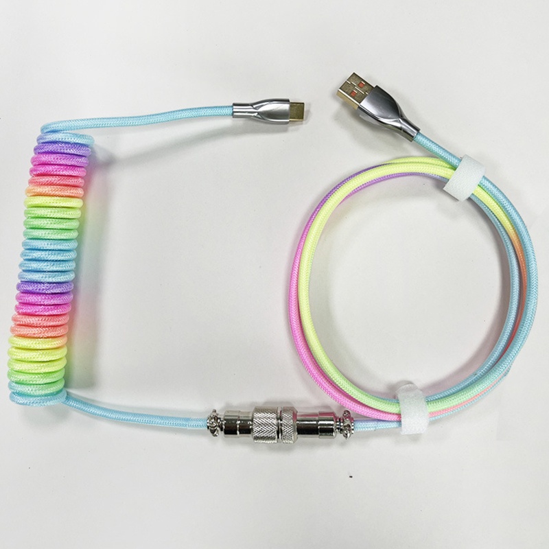 Cáp bàn phím type C đầu nối thủ công màu cầu vồng tương thích cho Huawei