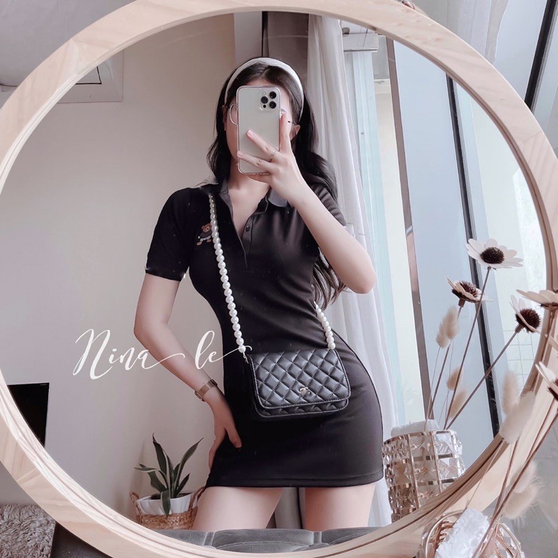 Đầm Thun Polo Thêu Hoạ Tiết Gấu Dễ Thương | BigBuy360 - bigbuy360.vn