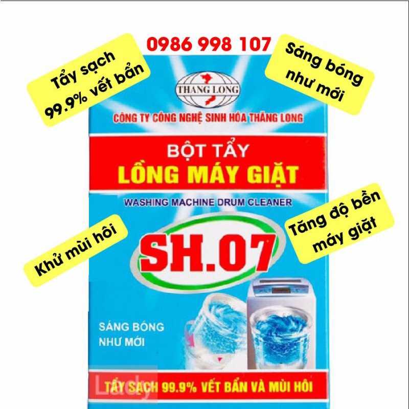 Bột Vệ Sinh Máy Giặt - Tẩy Lồng Máy Giặt SH 07 - Làm Sạch Máy Giặt - Khử Mùi Kháng Khuẩn Cửa Ngang Cửa Đứng