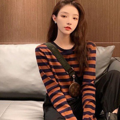 Áo Len Tay Dài Kẻ Sọc Ngang Trẻ Trung Cho Nữ | BigBuy360 - bigbuy360.vn