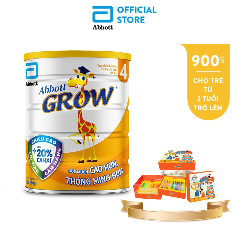 [Tặng hộp màu] Sữa bột Grow 4 900g