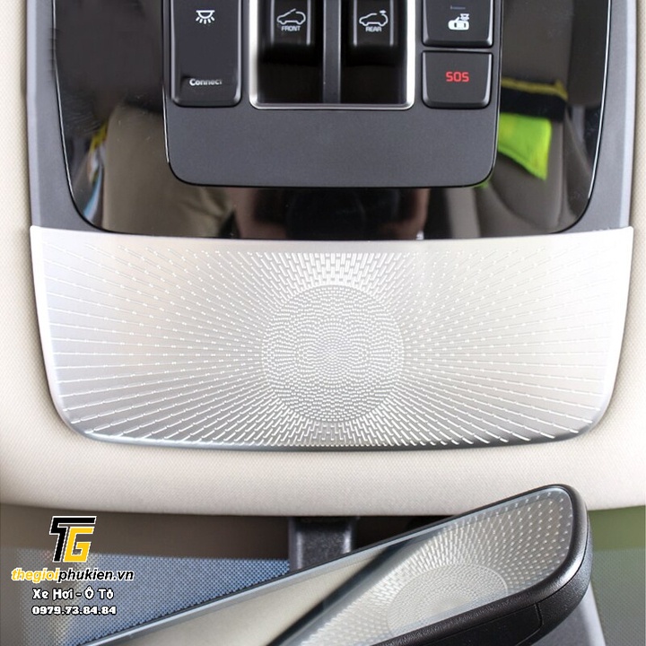 Bộ ốp 9 chi tiết bảo vệ màng loa dành cho xe Kia Carnival - inox