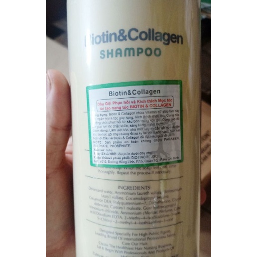 Cặp gội xả Biotin Collagen trắng siêu mềm mượt ngăn gãy rụng 1000ml