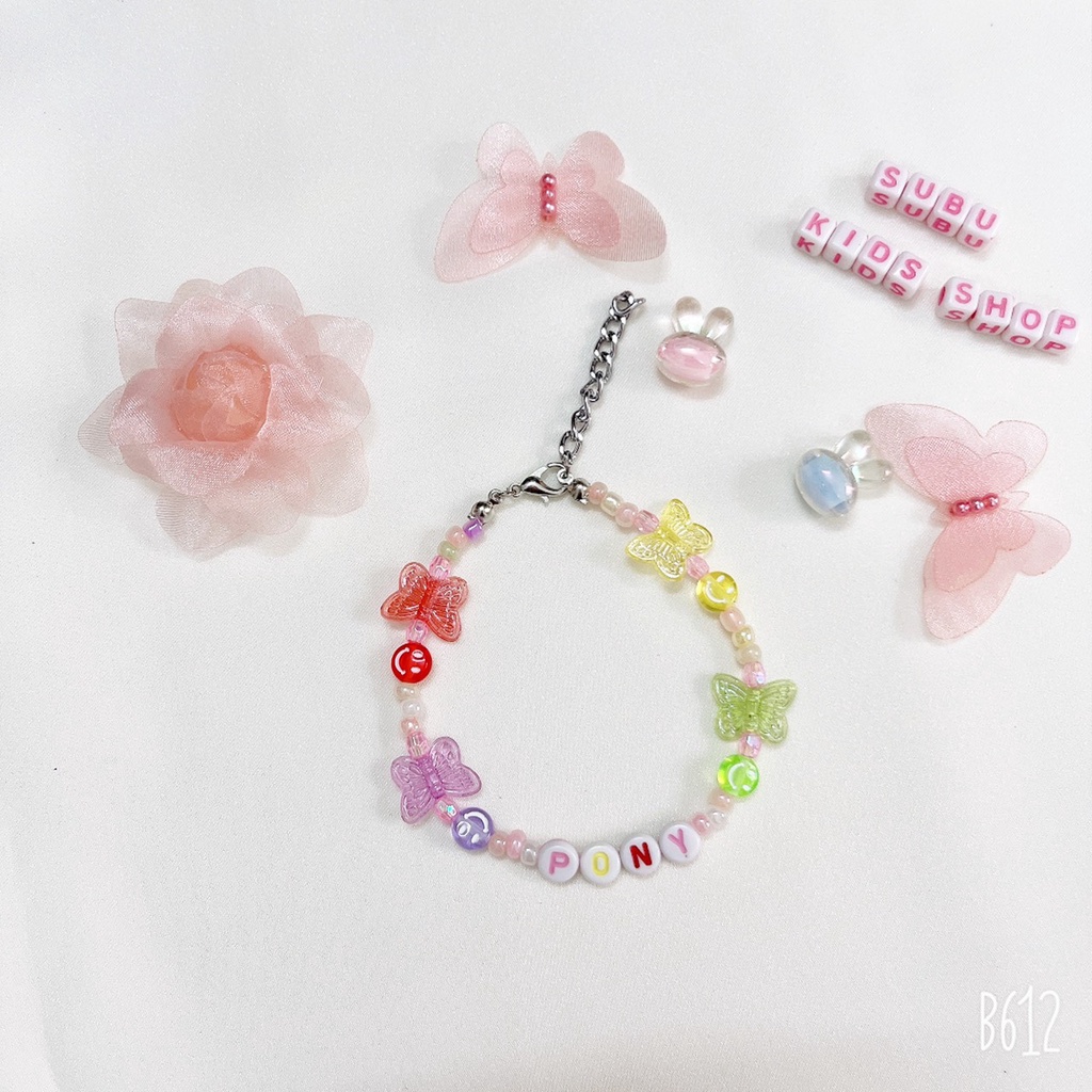 Vòng tay, lắc tay hạt cườm hanmade pastel vintage phong cách Hàn Quốc siêu dễ thương